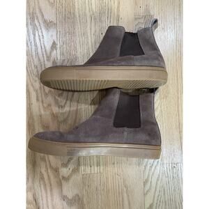 Steve Madden Men's Bwn Suede Chelsea Boots Elastic Gore Pull-On Rubber Size 8.5